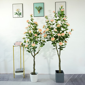 Actory-Planta de árbol de Camelia, árbol de flores artificiales para decoración de interiores - Product Image 3