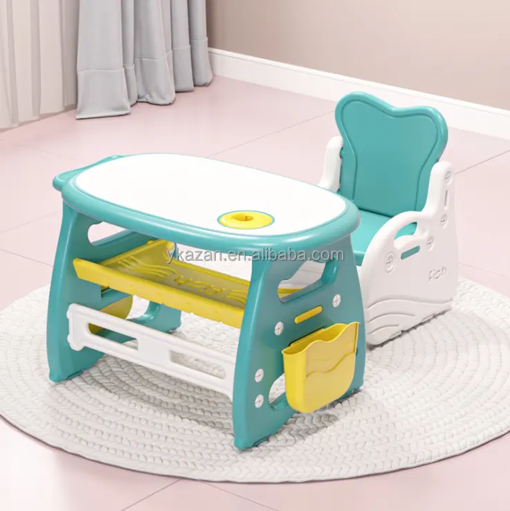 Household Children Furniture Plastic Baby Learning Desk and Chair Set