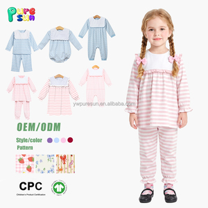 Abito Casual per Bambine con Ricamo LOGO Personalizzato, <span class=keywords><strong>Vestito</strong></span> a Righe Rosa e <span class=keywords><strong>Bianco</strong></span> a Maniche Lunghe con Volant - Product Image 2