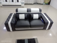Modernes Luxus-LED-U-Form-Sofa-Set Hochwertige Intelligente Möbel mit Stauraum für Villen Samt-Leder-Bezug und Schwammfüllung