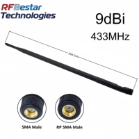 Antenne flexible en caoutchouc pliable 9DBI 39cm avec connecteur mâle SMA/RP-SMA, gain élevé ISM 433MHz, omnidirectionnelle, pour IoT sans fil