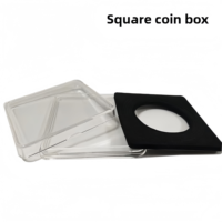 Boîte de collection généreuse pour badges et pièces commémoratives, en acrylique carré, étui de protection pour pièces de monnaie, modèle YHT-605 006, épaisseur 1,5 mm, cadeau