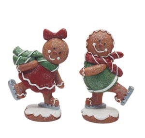 Noël Gingerbread Man Figurines Résine <span class=keywords><strong>Village</strong></span> De Noël Gingerbread Man Ornement Europe Figurine Personnalisée Figurine Polyresin - Product Image 1