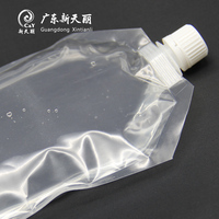 Pochette Doypack en plastique transparente à bec verseur, monomatériau, anti-fuite, avec trou de suspension, directement de l'usine