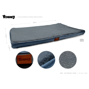 Tappetino per animali domestici Yommy 65x95x5cm, letto in schiuma blu per cani e gatti, comodo materassino per dormire - Product Image 3