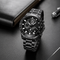 Montres pour hommes en acier inoxydable personnalisables, supportées par l'usine, petites séries OEM/ODM, logo, mouvement à quartz, cadran à aiguilles 44 mm