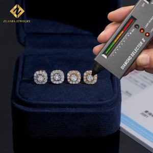 เครื่องประดับสไตล์ใหม่ต่างหู925เงินสเตอร์ลิงของผู้ชายต่างหูเพชรชุบทองจาก iced OUT VVS Lab STUD - Product Image 2