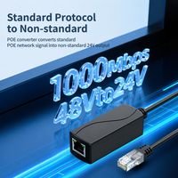Convertisseur PoE Gigabit 48V vers 24V PVC IEEE802.3af/at 1000Mbps pour AP sans fil, caméra IP, système de contrôle d'accès