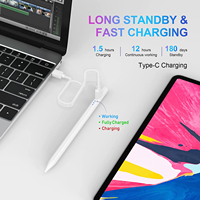 Stylet en métal et plastique écologique de haute qualité avec pointe remplaçable et attraction magnétique pour écrans tactiles et iPad