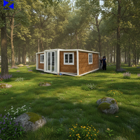 Maisonnette Conteneur Portable Préfabriquée Extensible et Respirante 20 pieds 2 Chambres Bureau Mobile Salon Villa Extérieur