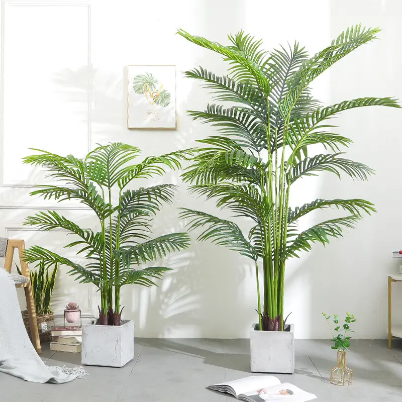 200cm 21 foglie di grandi dimensioni per interni decorazioni per la casa palma artificiale verde