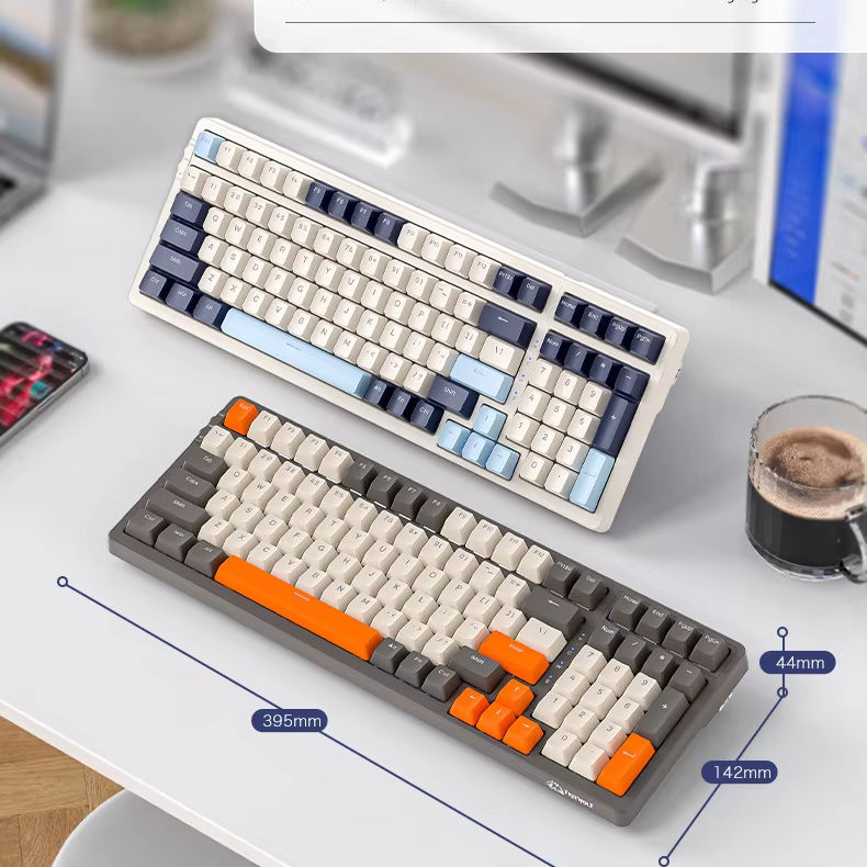 Wireless Mechanical Keyboard with Key Hot Swap Lighting Effects