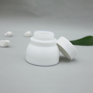 White Luxury <b>Glass</b> Cosmetic Cream Small Sample <b>Jar</b> Skincare Dispenser - Product Image 2