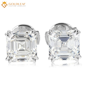 Pendientes de Diamantes Cultivados en Laboratorio con Corte Asscher, 3 Quilates, DEF, VVS, Oro Blanco de 14K, Goldleafgem, Joyería para Mujer, Bodas y Fiestas - Product Image 3