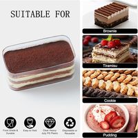 Boîte à Dessert Tiramisu transparente populaire de 300ml pour gâteau avec couvercle Conteneur d'emballage de gâteau Tiramisu de haute qualité Boîte à biscuits en plastique