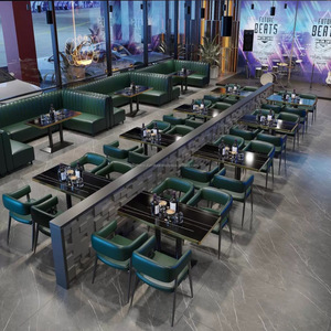 Chaise de restaurant à panneaux de bois contemporaine avec canapé en cuir pour café, bar, ktv, club ou hamburger. - Product Image 6