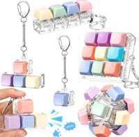 Porte-clés personnalisé transparent avec clavier LED, interrupteur mécanique, fidget clicker, vente en gros