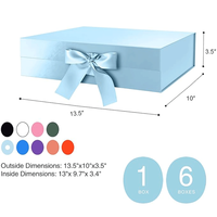 Coffrets Cadeaux Exquis Personnels Personnalisés de Couleur Grands Coffrets Cadeaux de Luxe Bleus avec Fermeture Ruban Boîtes