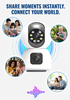 Kamera Pemantau WiFi 4MP Full Color Night Vision, Deteksi Gerak Cerdas, Lensa Ganda, Nirkabel, IP, untuk Pengawasan Rumah Dalam Ruangan