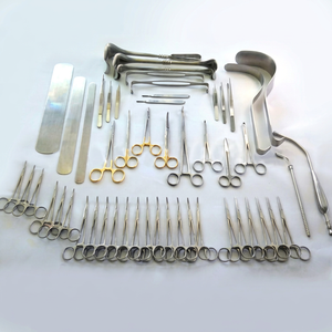 Juego de instrumentos quirúrgicos de laparotomía básica 104 piezas Kit completo de cirugía general de acero inoxidable para procedimientos abdominales y abiertos - Product Image 1