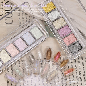 Polvo Sólido para Decoración de Uñas de Larga Duración, 6 Compartimentos, Efecto Láser Holográfico Aurora, Polvo Mágico Espejo - Product Image 4