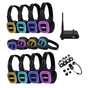 Nuevos Auriculares Inalámbricos de 3 Canales para Fiesta Silenciosa con Luces LED, Sistema de Fiesta Silenciosa con Transmisor XLR Opcional - Product Image 1