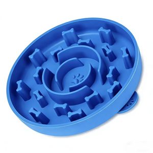 Alfombrilla Redonda de Silicona Antideslizante para Mascotas, Comedero Automático para Interiores y Viajes, Ligera, Duradera, Estilo Pizza con Ventosas - Product Image 2