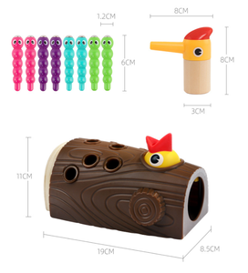 นกหัวขวานแจ็คมีความสุขของเล่นสำหรับจับแมลงเกมนกจับ<span class=keywords><strong>หนอน</strong></span>แม่เหล็กการศึกษาก่อนการฝึกอบรมของเล่นออกกำลังกาย - Product Image 3