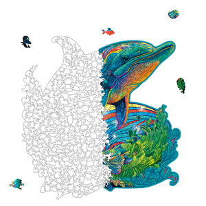 Nhà Sản Xuất Tùy Chỉnh Não Teaser Cá Heo Bằng Gỗ Câu Đố <span class=keywords><strong>150</strong></span> Pcs 200 300 500 1000 Miếng Bằng Gỗ Câu Đố Ghép Hình - Product Image 4