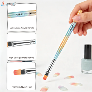 OEM ODM 10 piezas Pincel <span class=keywords><strong>para</strong></span> <span class=keywords><strong>uñas</strong></span> <span class=keywords><strong>de</strong></span> pelo sintético con mango <span class=keywords><strong>de</strong></span> acrílico amarillo y azul estilo playa <span class=keywords><strong>para</strong></span> <span class=keywords><strong>kit</strong></span> profesional <span class=keywords><strong>de</strong></span> marca personalizada - Product Image 3