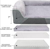 Canapé-lit orthopédique pour animaux de compagnie personnalisé avec mousse à mémoire de forme, anti-griffures et anti-morsures, housse lavable, idéal pour les chiens âgés