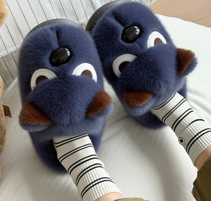 Pantoufles en peluche de luxe <span class=keywords><strong>pour</strong></span> femmes, doublure en coton moelleux, motif <span class=keywords><strong>chien</strong></span> de dessin animé, chaudes, en EVA, vente en gros, support échantillons - Product Image 3