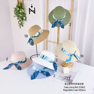 Cappello di paglia con nastro Starry Sky, protezione solare estiva unisex regolabile da 8 cm - Product Image 3