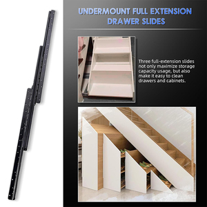 Kim Loại cài đặt khung tủ quần áo gắn slideway đường sắt loạt tải ẩn dưới undermount nhiệm vụ nặng nề Ngăn kéo trượt cho cầu thang tủ - Product Image 5