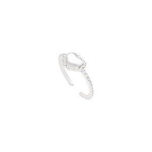 Bague d'index en forme de coeur Simple luxueuse pour les femmes bague de niche brossée populaire en maille réglable plaquée or - Product Image 5