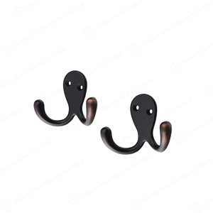 Double crochets <span class=keywords><strong>cintre</strong></span> Matériel De Meubles En Métal Décoratif Double crochet mur rustique patères crochet sac pour l'emballage de vêtements - Product Image 1