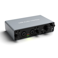 Microphone XLR professionnel 192 kHz, table de mixage audio, interface audio USB, carte son pour l'enregistrement de podcast en direct, équipement 2x2
