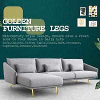 Pieds de chaise 16 pouces conique or noir moderne luxe meubles armoires banc latéral tabouret en métal chaise Table basse pieds pour chaise