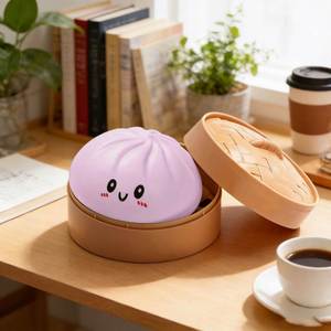 Jouet anti-stress en forme de boulette vapeur, simulation de célébrité d'Internet, mignon, souple, à récupération lente, pour le bureau - Product Image 1