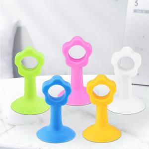Butée de porte en silicone avec base à ventouse pour salle de bain et usage domestique, protecteur de poignée de porte anti-collision coloré - Product Image 2