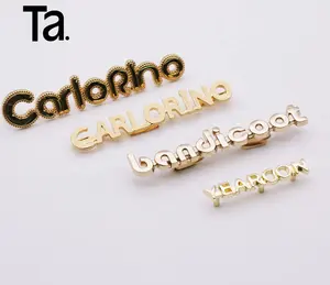 TANAIカスタム衣類アクセサリーハンドバッグロゴ金属刻印プレート小さな金属ロゴラベルバッグ/衣類のタグ文字