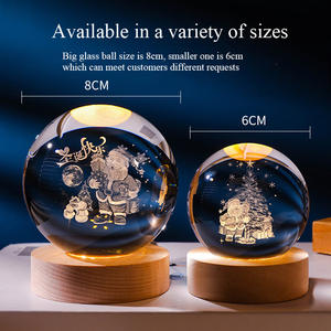 Lámpara de noche de bola de cristal pulido K9 grabada con láser 3D para Navidad DIY religiosa, decoraciones de Año Nuevo PARA EL Día de San Valentín, recuerdos - Product Image 3