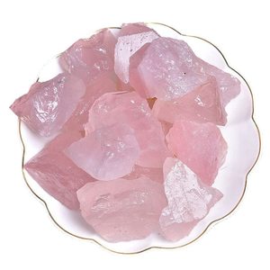 Cuarzo Rosa Natural en Bruto, Piedra de Cristal Curativa, Piedras Rústicas para Decoración del Hogar, Pulido y Envoltura en Alambre, Venta al por Mayor - Product Image 1