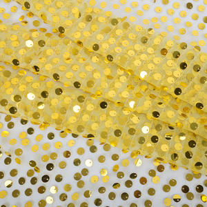 Tissu de broderie en maille à paillettes de haute qualité 9 mm, tissu de scène scintillant, <span class=keywords><strong>tulle</strong></span> en polyester, tissu à paillettes coloré - Product Image 3