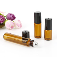 Flacon roll-on en verre ambré pour huiles essentielles et parfums, 1ml, 2ml, 3ml, 5ml, avec bouchon en plastique – Prix abordable