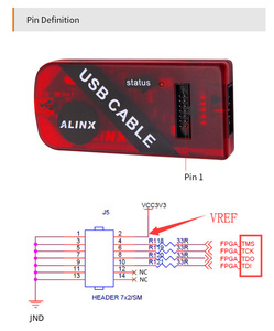 Cable de Plataforma USB Blaster ALINX AL321, Herramienta de Descarga de Depurador JTAG, Adaptador de Programación AMD Xilinx FPGA - Product Image 2