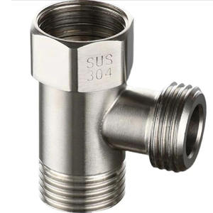 Conector de Tubería Hemans de Tres Vías, Rosca Macho-Hembra, Acero Inoxidable 304, para Uso en Plomería - Product Image 1