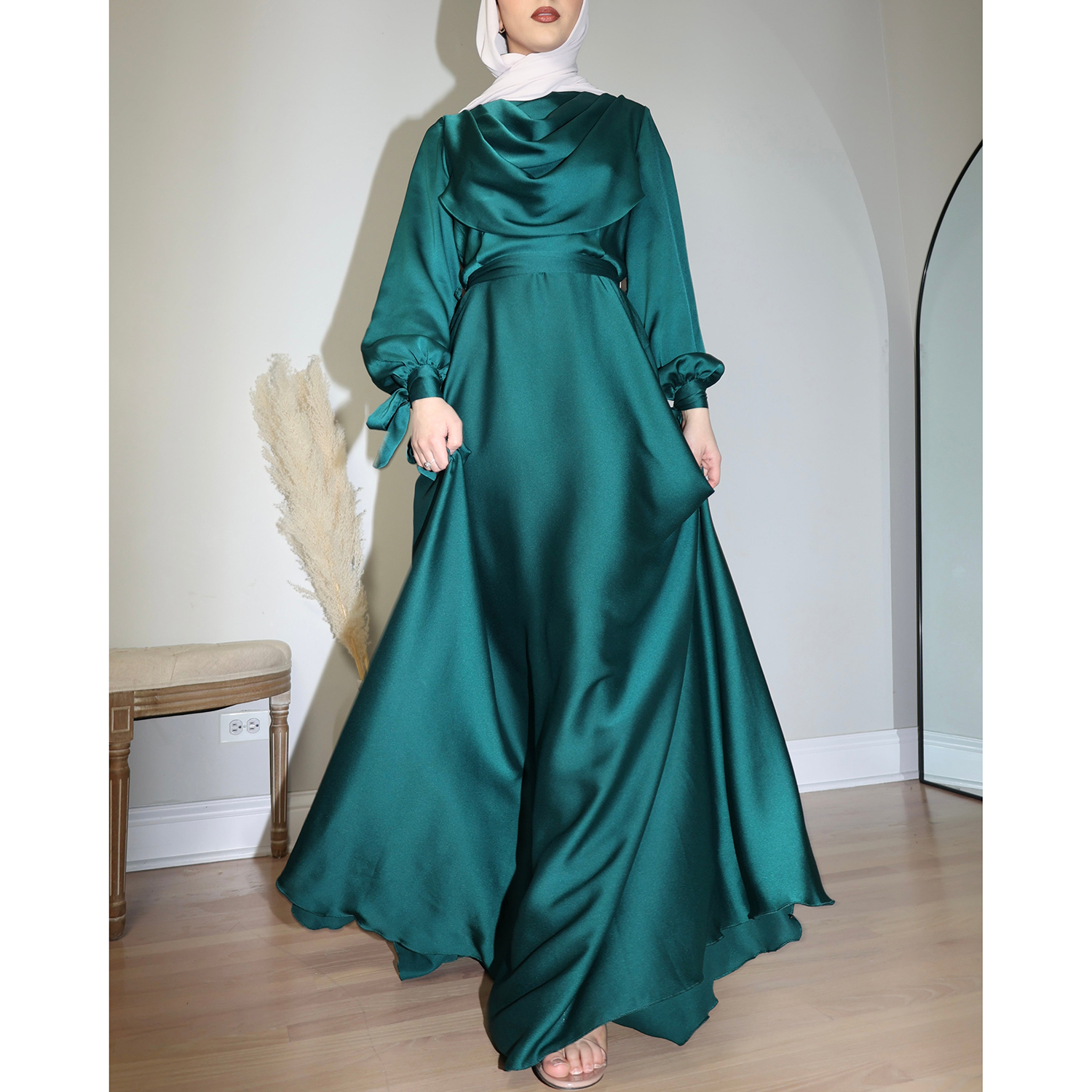 Islamic Clothing 2025 Ramadan Muslim Modest Dresses Women Lady Elegant  Satin Maxi Dress| Alibaba.com