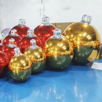 Boule miroir de Noël gonflable personnalisée, colorée, en PVC, imperméable, décorations de fête
