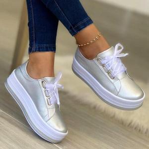 <span class=keywords><strong>Scarpe</strong></span> Casual da <span class=keywords><strong>Donna</strong></span> <span class=keywords><strong>Taglia</strong></span> <span class=keywords><strong>Grande</strong></span> con Punta Tonda e Suola Piatta, Calzature Sportive alla Moda per Esterni - Product Image 2